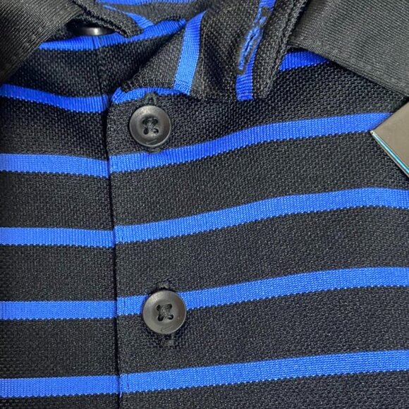 Nike Standard Fit golf polo shirt blue black stripe XL men's NWT - Picture 6 of 7